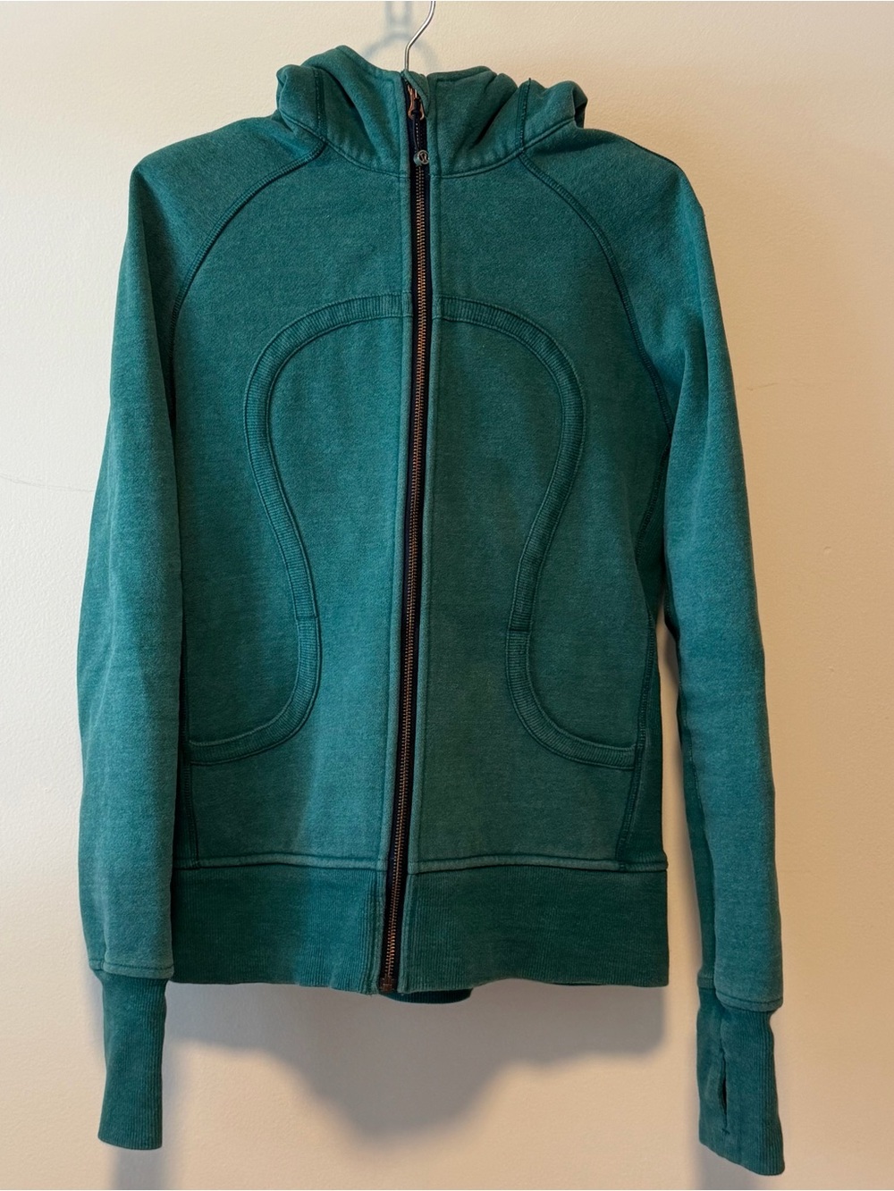 Vintage Lululemon Scuba Hoodie -Special Edition "Om Your Happy" Dark Teal Green